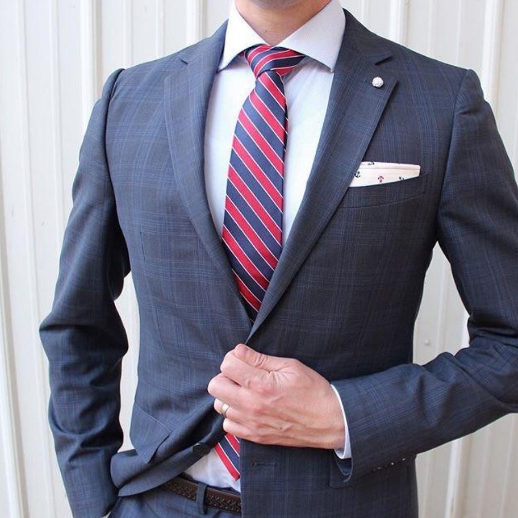 J. Crew Classic University Stripe Silk Tie 3.75" W